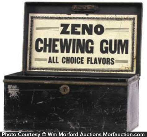 zeno chewing gum metal box|Rare ZENO Chewing Gum Uncommonly Good All Metal Box.